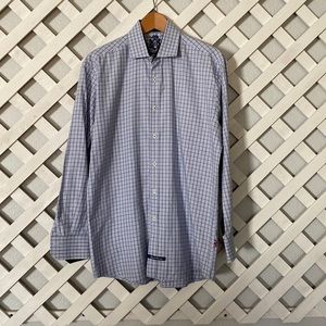 Mens English Laundry L/S Button Front Shirt Large (L) 16 X 32/33 Blue